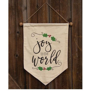 Joy to the World Fabric Wall Hanging - The Fox Decor